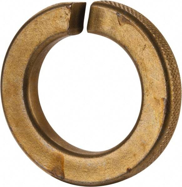 Value Collection - 1-1/4", 1.254" ID, 0.312" Thick Split Lock Washer - Grade 8 Spring Steel, Zinc Yellow Dichromate Finish, 1.254" Min ID, 1.28" Max ID, 2.036" Max OD - USA Tool & Supply