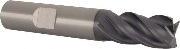 SGS - 1/2", 1" LOC, 1/2" Shank Diam, 3" OAL, 4 Flute, Solid Carbide Square End Mill - Single End, AlTiN Finish, Spiral Flute, Right Hand Cut, Right Hand Flute, Series Z1 - USA Tool & Supply