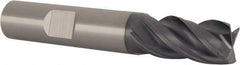 SGS - 1/2", 1" LOC, 1/2" Shank Diam, 3" OAL, 4 Flute, Solid Carbide Square End Mill - Single End, AlTiN Finish, Spiral Flute, Right Hand Cut, Right Hand Flute, Series Z1 - USA Tool & Supply