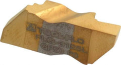 Tool-Flo - 3125FLG Grade GP50, 3.18mm Cutting Width Carbide Grooving Insert - 4.57mm Max Depth of Cut, Left Hand, 0.005 to 0.01" Corner Radius, TiN Finish - USA Tool & Supply