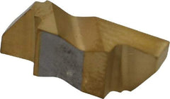 Tool-Flo - 3125FLG Grade GP50, 3.18mm Cutting Width Carbide Grooving Insert - 4.57mm Max Depth of Cut, Right Hand, 0.005 to 0.01" Corner Radius, TiN Finish - USA Tool & Supply