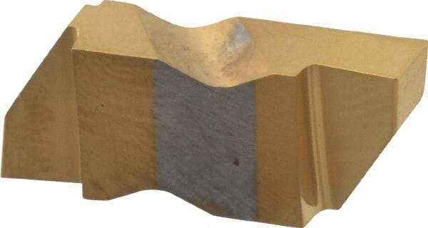 Tool-Flo - 3156FLG Grade GP50, 3.96mm Cutting Width Carbide Grooving Insert - 4.57mm Max Depth of Cut, Right Hand, 0.005 to 0.01" Corner Radius, TiN Finish - USA Tool & Supply
