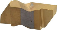 Tool-Flo - 3156FLG Grade GP50, 3.96mm Cutting Width Carbide Grooving Insert - 4.57mm Max Depth of Cut, Right Hand, 0.005 to 0.01" Corner Radius, TiN Finish - USA Tool & Supply