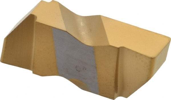 Tool-Flo - 3189FLG Grade GP50, 4.8mm Cutting Width Carbide Grooving Insert - 4.57mm Max Depth of Cut, Right Hand, 0.02 to 0.025" Corner Radius, TiN Finish - USA Tool & Supply