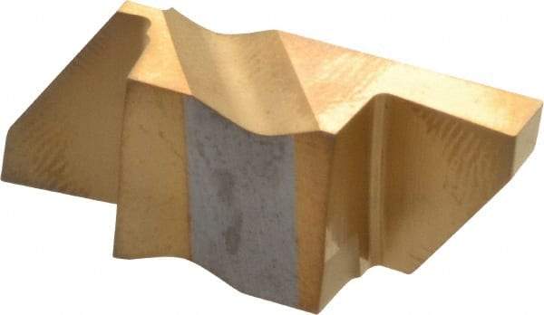Tool-Flo - 4125FLG Grade GP50, 1/8" Cutting Width Carbide Grooving Insert - 6.35mm Max Depth of Cut, Right Hand, 0.005 to 0.01" Corner Radius, TiN Finish - USA Tool & Supply