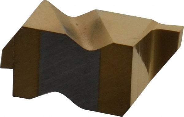 Tool-Flo - 2031FLGP Grade GP3, 0.79mm Cutting Width Carbide Grooving Insert - 1.27mm Max Depth of Cut, Right Hand, 0.002 to 0.005" Corner Radius, TiN Finish - USA Tool & Supply