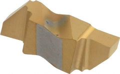Tool-Flo - 3125FLGP Grade GP3, 3.18mm Cutting Width Carbide Grooving Insert - 4.57mm Max Depth of Cut, Right Hand, 0.005 to 0.01" Corner Radius, TiN Finish - USA Tool & Supply