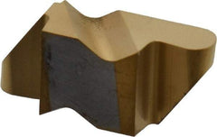 Tool-Flo - 2047FLR Grade GP50, 2.39mm Cutting Width Carbide Grooving Insert - 2.79mm Max Depth of Cut, Right Hand, 3/64" Corner Radius, TiN Finish - USA Tool & Supply