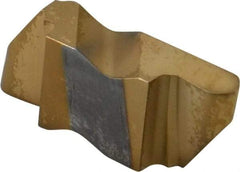 Tool-Flo - 3062FLR Grade GP50, 1/8" Cutting Width Carbide Grooving Insert - 4.57mm Max Depth of Cut, Right Hand, 1/16" Corner Radius, TiN Finish - USA Tool & Supply