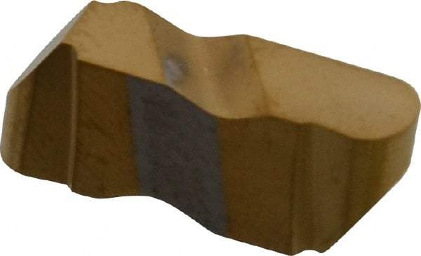 Tool-Flo - 3094FLR Grade GP50, 4.8mm Cutting Width Carbide Grooving Insert - 4.57mm Max Depth of Cut, Right Hand, 3/32" Corner Radius, TiN Finish - USA Tool & Supply