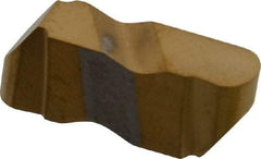 Tool-Flo - 3094FLR Grade GP50, 4.8mm Cutting Width Carbide Grooving Insert - 4.57mm Max Depth of Cut, Right Hand, 3/32" Corner Radius, TiN Finish - USA Tool & Supply