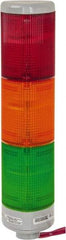 Edwards Signaling - Incandescent Lamp, Amber, Green, Red, Steady, Preassembled Stackable Tower Light Module Unit - 24 VDC, 0.96 Amp, IP54, IP65 Ingress Rating, 3R, 4X NEMA Rated, Pipe Mount - USA Tool & Supply