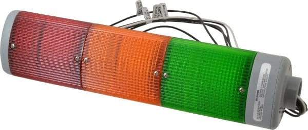 Edwards Signaling - Incandescent Lamp, Amber, Green, Red, Steady, Preassembled Stackable Tower Light Module Unit - 120 VAC, 0.32 Amp, IP54, IP65 Ingress Rating, 3R, 4X NEMA Rated, Pipe Mount - USA Tool & Supply