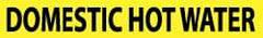 NMC - Pipe Marker with Domestic Hot Water Legend and No Graphic - 3/4 to 1-1/4" Pipe Outside Diam, Black on Yellow - USA Tool & Supply
