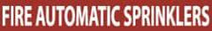 NMC - Pipe Marker with Fire Automatic Sprinklers Legend and No Graphic - 3/4 to 1-1/4" Pipe Outside Diam, White on Red - USA Tool & Supply