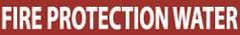 NMC - Pipe Marker with Fire Protection Water Legend and No Graphic - 2-1/2 to 6" Pipe Outside Diam, White on Red - USA Tool & Supply