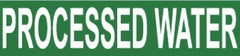 NMC - Pipe Marker with Processed Water Legend and No Graphic - 2-1/2 to 6" Pipe Outside Diam, White on Green - USA Tool & Supply