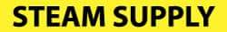NMC - Pipe Marker with Steam Supply Legend and No Graphic - 1-1/2 to 2" Pipe Outside Diam, Black on Yellow - USA Tool & Supply
