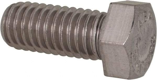 Value Collection - 7/16-14 UNC, 1" Length Under Head Hex Head Cap Screw - Fully Threaded, Grade 316 Stainless Steel, Uncoated, 5/8" Hex - USA Tool & Supply