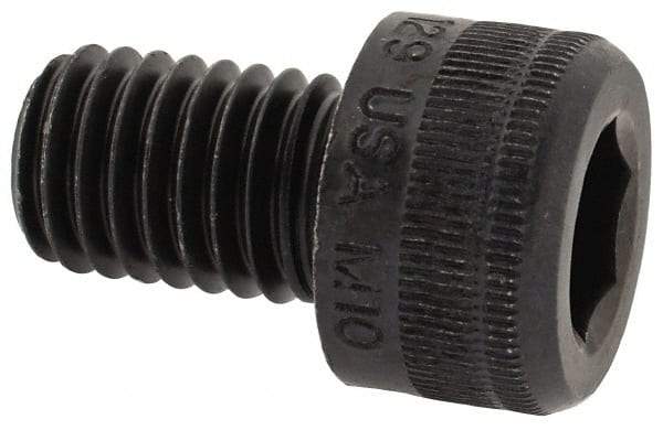 Holo-Krome - M10x1.50 Metric Coarse Hex Socket Drive, Socket Cap Screw - Grade 12.9 Alloy Steel, Black Oxide Finish, Fully Threaded, 15mm Length Under Head - USA Tool & Supply