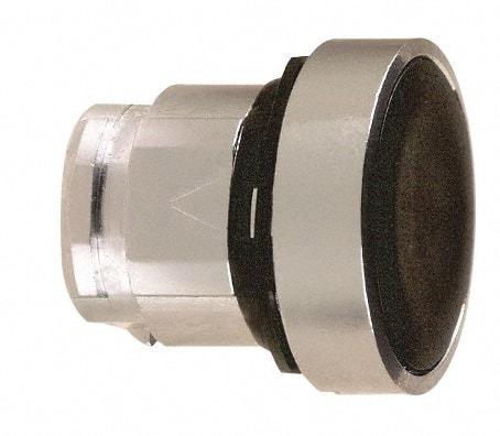 Schneider Electric - 22mm Mount Hole, Flush, Pushbutton Switch Only - Round, Black Pushbutton, Maintained (MA) - USA Tool & Supply