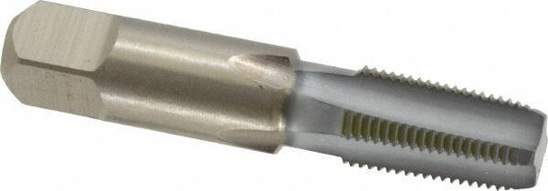 Hertel - 1/8-27 NPTF Thread, 4 Flute Standard Pipe Tap - 2-1/8" OAL, 3/4" Thread Length, 5/16" Shank Diam, Chrome Finish, High Speed Steel - Exact Industrial Supply