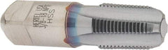Hertel - 3/8-18 NPTF Thread, 4 Flute Standard Pipe Tap - 2-9/16" OAL, 1-1/16" Thread Length, 0.7" Shank Diam, TiCN Finish, High Speed Steel - Exact Industrial Supply