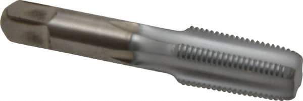Hertel - 1/8-27 NPT Thread, 4 Flute Standard Pipe Tap - 2-1/8" OAL, 3/4" Thread Length, 5/16" Shank Diam, Chrome Finish, High Speed Steel - Exact Industrial Supply