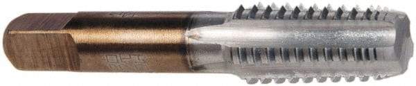 Hertel - 1/8-27 NPT, 5 Flutes, Chrome Plated, High Speed Steel, Interrupted Thread Pipe Tap - 5/16 Inch Shank Diameter, 5/16 Inch Shank Diameter, 3/4 Inch Thread Length, 0.23 Inch Square Size, Regular Hook - USA Tool & Supply