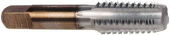 Hertel - 1/8-27 NPT, 5 Flutes, Chrome Plated, High Speed Steel, Interrupted Thread Pipe Tap - 5/16 Inch Shank Diameter, 5/16 Inch Shank Diameter, 3/4 Inch Thread Length, 0.23 Inch Square Size, Regular Hook - USA Tool & Supply