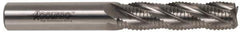 Accupro - 1" Diam, Fine Pitch, 3" LOC, 5 Flute Powdered Metal Corner Chamfer Roughing End Mill - Uncoated, 5-1/2" OAL, 1" Shank Diam, Single End, Centercutting, 30° Helix - USA Tool & Supply