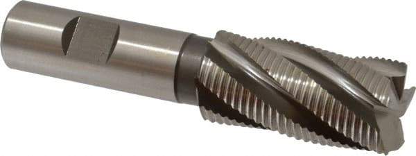 Accupro - 1" Diam, Fine Pitch, 2" LOC, 5 Flute Powdered Metal Corner Chamfer Roughing End Mill - Uncoated, 4-1/4" OAL, 3/4" Shank Diam, Single End, Centercutting, 30° Helix - USA Tool & Supply
