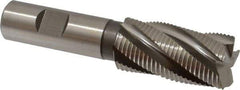Accupro - 1" Diam, Fine Pitch, 2" LOC, 5 Flute Powdered Metal Corner Chamfer Roughing End Mill - Uncoated, 4-1/4" OAL, 3/4" Shank Diam, Single End, Centercutting, 30° Helix - USA Tool & Supply