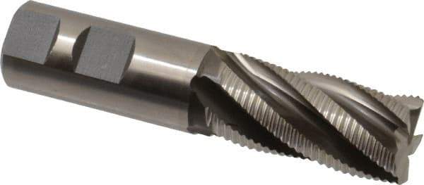 Accupro - 1" Diam, Fine Pitch, 2" LOC, 5 Flute Powdered Metal Corner Chamfer Roughing End Mill - Uncoated, 4-1/2" OAL, 1" Shank Diam, Single End, Centercutting, 30° Helix - USA Tool & Supply