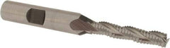 Accupro - 1/4" Diam, Fine Pitch, 1-1/4" LOC, 3 Flute Powdered Metal Corner Chamfer Roughing End Mill - Uncoated, 3-1/16" OAL, 3/8" Shank Diam, Single End, Centercutting, 30° Helix - USA Tool & Supply