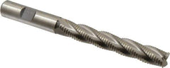 Accupro - 1/2" Diam, Fine Pitch, 3" LOC, 4 Flute Powdered Metal Corner Chamfer Roughing End Mill - Uncoated, 5" OAL, 1/2" Shank Diam, Single End, Centercutting, 30° Helix - USA Tool & Supply