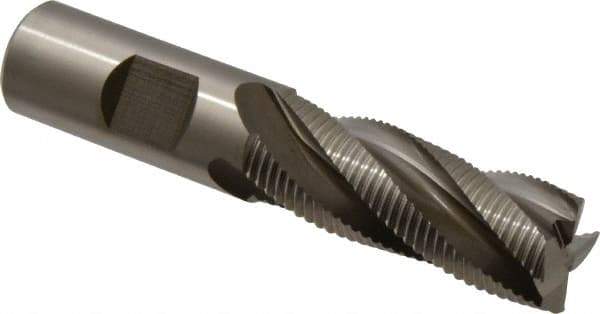 Accupro - 3/4" Diam, Fine Pitch, 2" LOC, 4 Flute Powdered Metal Corner Chamfer Roughing End Mill - Uncoated, 3-3/4" OAL, 3/4" Shank Diam, Single End, Centercutting, 30° Helix - USA Tool & Supply