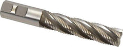 Accupro - 7/8" Diam, Fine Pitch, 3-1/2" LOC, 5 Flute Powdered Metal Corner Chamfer Roughing End Mill - Uncoated, 5-3/4" OAL, 7/8" Shank Diam, Single End, Centercutting, 30° Helix - USA Tool & Supply