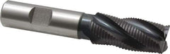 Accupro - 3/4" Diam, Fine Pitch, 1-5/8" LOC, 4 Flute Powdered Metal Corner Chamfer Roughing End Mill - TiAlN Finish, 3-3/4" OAL, 5/8" Shank Diam, Single End, Centercutting, 30° Helix - USA Tool & Supply