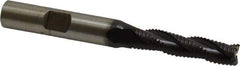 Accupro - 5/16" Diam, Fine Pitch, 1-3/8" LOC, 3 Flute Powdered Metal Corner Chamfer Roughing End Mill - TiAlN Finish, 3-1/8" OAL, 3/8" Shank Diam, Single End, Centercutting, 30° Helix - USA Tool & Supply
