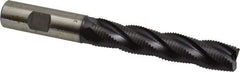 Accupro - 5/8" Diam, Fine Pitch, 3-1/8" LOC, 4 Flute Powdered Metal Corner Chamfer Roughing End Mill - TiAlN Finish, 5-1/4" OAL, 5/8" Shank Diam, Single End, Centercutting, 30° Helix - USA Tool & Supply