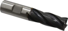 Accupro - 3/4" Diam, Fine Pitch, 2-1/2" LOC, 4 Flute Powdered Metal Corner Chamfer Roughing End Mill - TiAlN Finish, 4-3/4" OAL, 3/4" Shank Diam, Single End, Centercutting, 30° Helix - USA Tool & Supply