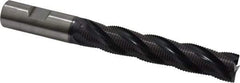 Accupro - 3/4" Diam, Fine Pitch, 4-1/8" LOC, 4 Flute Powdered Metal Corner Chamfer Roughing End Mill - TiAlN Finish, 6-3/8" OAL, 3/4" Shank Diam, Single End, Centercutting, 30° Helix - USA Tool & Supply