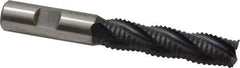 Accupro - 5/8" Diam, Coarse Pitch, 2-1/2" LOC, 4 Flute Powdered Metal Corner Chamfer Roughing End Mill - TiAlN Finish, 4-5/8" OAL, 5/8" Shank Diam, Single End, Centercutting, 30° Helix - USA Tool & Supply