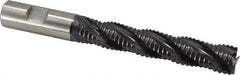 Accupro - 3/4" Diam, Coarse Pitch, 4-1/8" LOC, 4 Flute Powdered Metal Corner Chamfer Roughing End Mill - TiAlN Finish, 6-3/8" OAL, 3/4" Shank Diam, Single End, Centercutting, 30° Helix - USA Tool & Supply