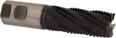 Accupro - 1-1/4" Diam, Coarse Pitch, 3" LOC, 6 Flute Powdered Metal Corner Chamfer Roughing End Mill - TiAlN Finish, 5-1/2" OAL, 1-1/4" Shank Diam, Single End, Centercutting, 30° Helix - USA Tool & Supply