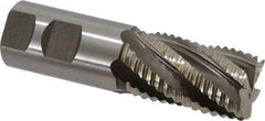 Accupro - 1-1/4" Diam, Coarse Pitch, 2" LOC, 6 Flute Powdered Metal Corner Chamfer Roughing End Mill - Uncoated, 4-1/2" OAL, 1-1/4" Shank Diam, Single End, Centercutting, 30° Helix - USA Tool & Supply