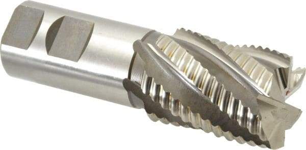 Accupro - 1-1/2" Diam, Coarse Pitch, 2" LOC, 6 Flute Powdered Metal Corner Chamfer Roughing End Mill - Uncoated, 4-1/2" OAL, 1-1/4" Shank Diam, Single End, Centercutting, 30° Helix - USA Tool & Supply