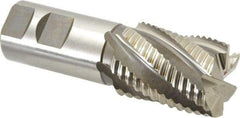 Accupro - 1-1/2" Diam, Coarse Pitch, 2" LOC, 6 Flute Powdered Metal Corner Chamfer Roughing End Mill - Uncoated, 4-1/2" OAL, 1-1/4" Shank Diam, Single End, Centercutting, 30° Helix - USA Tool & Supply