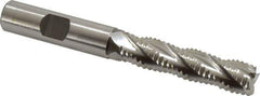 Accupro - 1/2" Diam, Coarse Pitch, 2" LOC, 4 Flute Powdered Metal Corner Chamfer Roughing End Mill - Uncoated, 4" OAL, 1/2" Shank Diam, Single End, Centercutting, 30° Helix - USA Tool & Supply